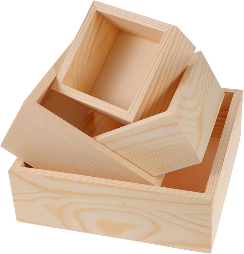 Ventilated design Ipetboom 4Pcs Wooden Boxes Rustic Square Craft Storage Organizer Durable Unfinished Wood for DIY Projects Elegant Decor for Home Office for Desks and Living Rooms N/S/C nationwide deliver Global assemble options All condition resistant crafted quality Classic practical design Long use oriented quality In-Kingdom stored commodity Rack sorted local inventory Trendy budget practical design Care processed raw material Reliable durability Stable inert material Heat insulation layer Storage burden minimized build Global production standard crafted Balanced structure Cross-location transit friendly build Diverse requirement fit Precision made Proper storage environment Shock rubber edge Local & cross border ship compatible Multi item matching Extra part combo compatible Moisture proof - Image 1