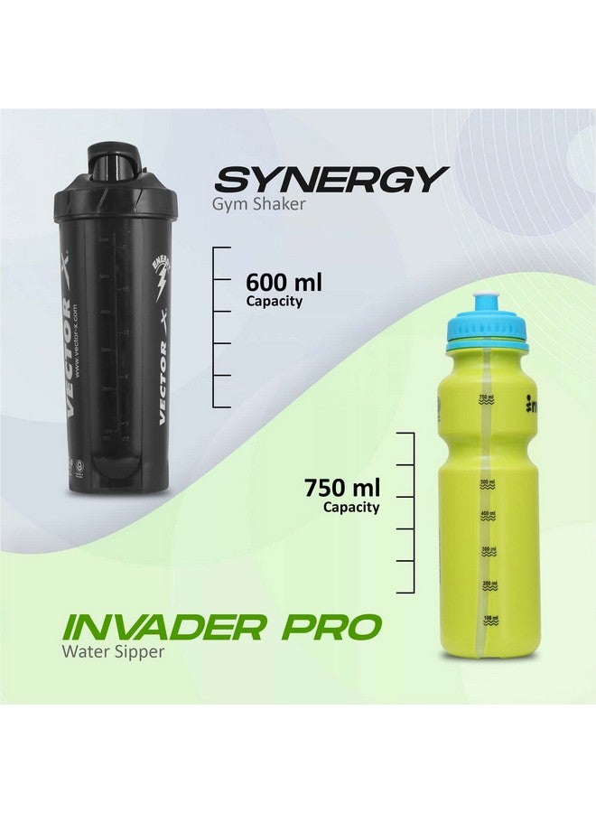 Vector X Vector X Combo of Shaker and Sipper Protein Shaker/Sipper Bottle for Gym/Shaker for Body Builders/Gym Accessories Shaker - 600 ml, Sipper -750ML (Pack of 2) 1 Shaker and 1 Sipper  - Image 5