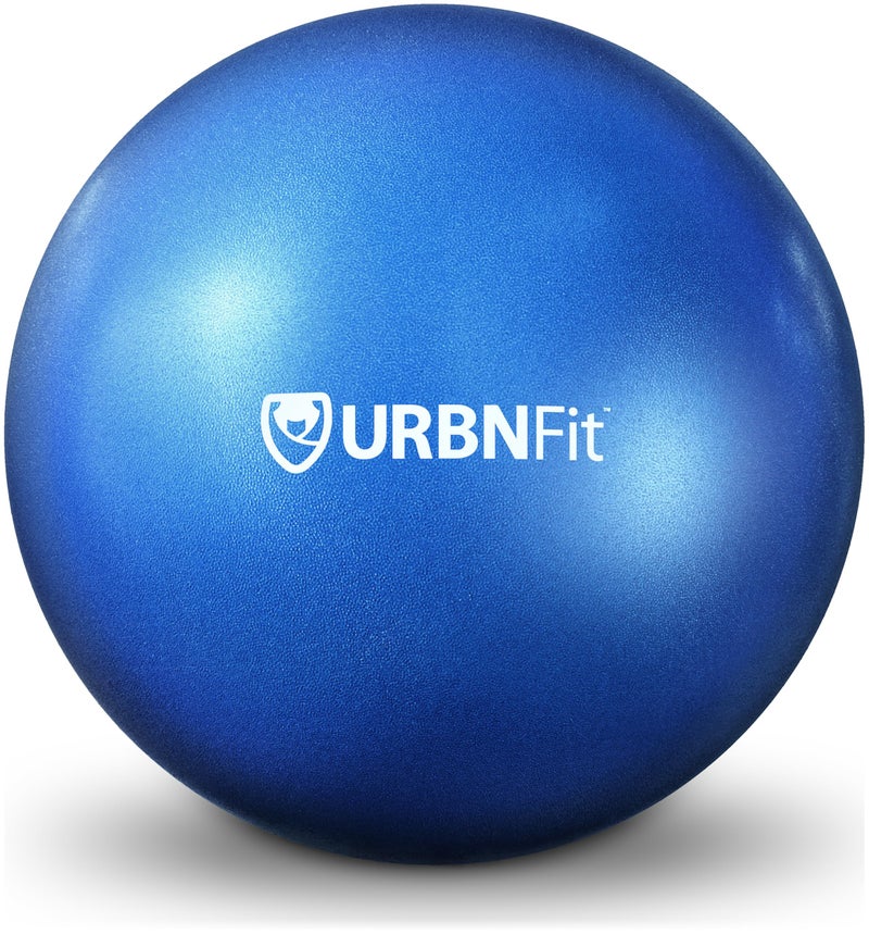 URBNFit كرة تمرين صغيرة من URBNFit - كرة بيلاتس مصغرة بحجم 9 بوصة مع دليل لياقة بدنية لليوغا، بار، العلاج الطبيعي، التمدد وتمارين استقرار الجسم - زرقاء - Image 1
