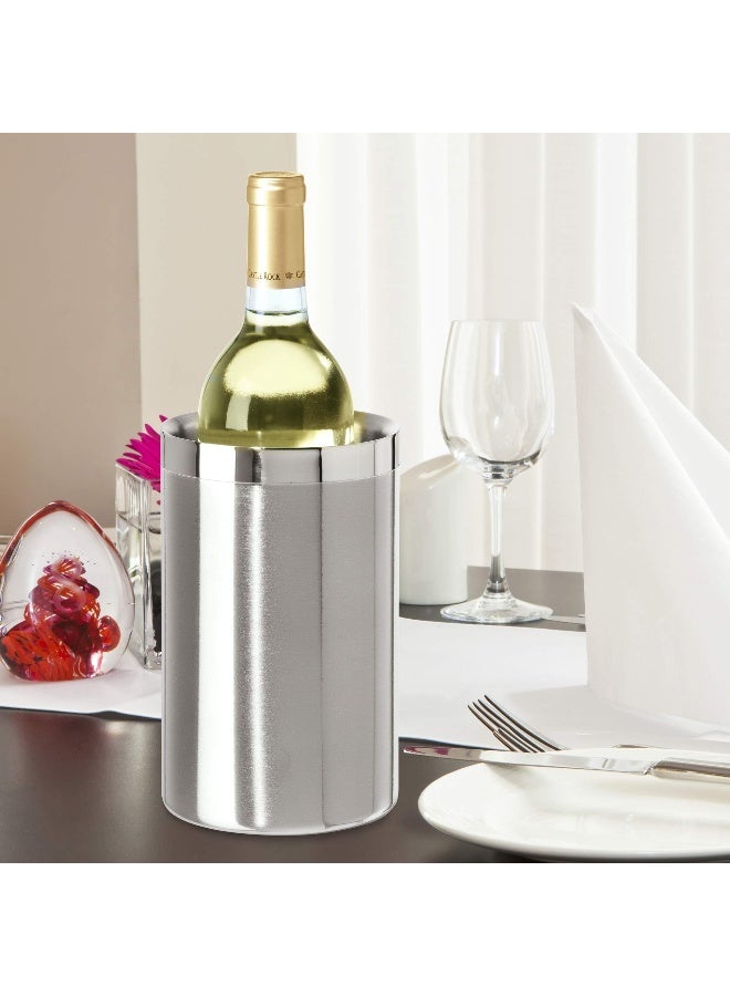 OGGI Stainless Steel Double Wall Wine Cooler - Insulated Tabletop Wine Chiller for White Wine & Champagne, Fits Most Standard Sized Bottles - Image 4