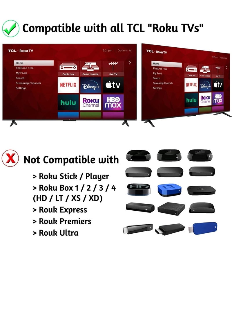 ELTRAZONE Replacement Remote Control Compatible with All TCL Roku Smart TVs 【Only Works with TCL Roku TV Not for Roku Stick and Roku Box】 (Netflix/Disney Plus/Apple TV+/HBO Max) with battery - Image 4