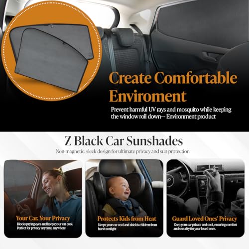 Autofact Car Sunshades for Toyota Fortuner (2016 to 2025), UV Protection, Useful Car Accessories, Custom fit Sun Shades for Side Windows, Set of 6 - Image 5