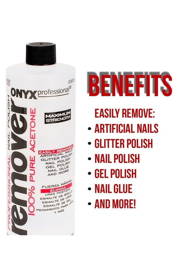 Onyx Professional Onyx Professional 100% Pure Acetone Nail Polish Remover Kit with 7 inch Nail File, Maximum-Strength Nail Polish Remover for Gel, Artificial & Glitter Nail Polish, Quick and Effective Formula, 16 Fl Oz  - Image 2