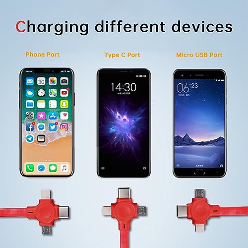 Gartmost 2 Pcs 3 in 1 Retractable Multi Fast Chargers Cable(3.28FT) with USB C/Micro USB/L and Phone Stand, Compatible with iPhone 17/16/15/14/13/12/11/10/9/8/Android/Tablet - Image 2