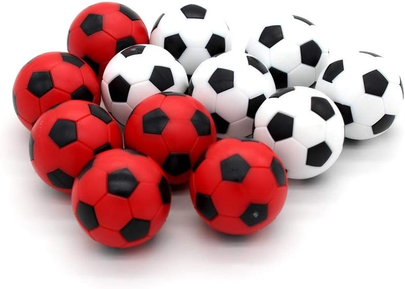 BQSPT Foosball Balls foose Balls Replacement 12 Packs,Table Soccer Balls Red and Black Ball 36mm White Soccer Foosalls,Regulation Size Foosball-Set of 12 - Image 2