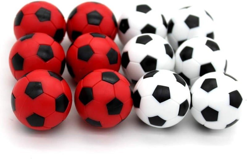 BQSPT Foosball Balls foose Balls Replacement 12 Packs,Table Soccer Balls Red and Black Ball 36mm White Soccer Foosalls,Regulation Size Foosball-Set of 12 - Image 1