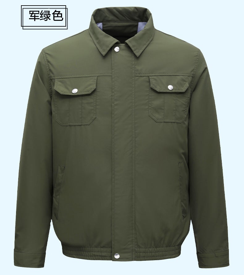 Summer Cooling Fan Air-Conditioning Clothing Outdoor Work Sun Protection Long-Sleeved Air-Conditioning Fan Camouflage Work Clothes Accessories Detachable Military green (single piece of clothing)