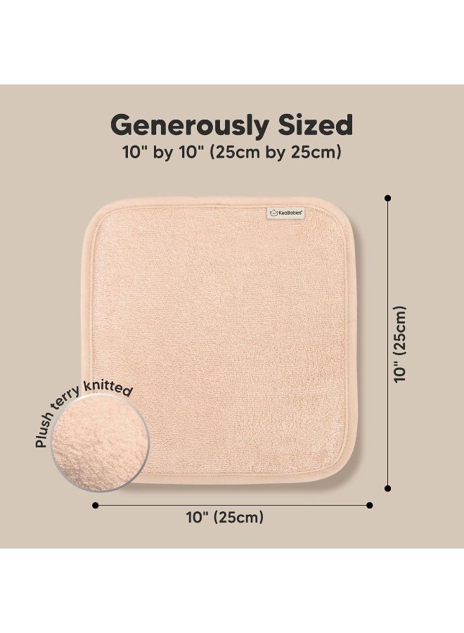 KeaBabies 6-Pack Organic Baby Washcloths â€“ Soft Bamboo Washcloth, Baby Wash Cloths, Baby Wash Cloth for Newborn, Kids, Baby Towels, Baby Bath Essentials, Face Towel, Face Cloths for Washing Face (Peachy) - Image 4