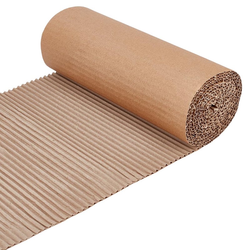 BENECREAT 787 x 87 Inch Brown Single Face Corrugated Cardboard Roll Corrugated Wrap Paper for Gift Packing Storage DIY Crafts Shipping 25mm Thick - Image 2