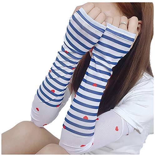 iSWEVEN Arm Sleeve for Women with Thumb Hole UV Sunscreen Protection Cooling Cuffs Sleeves Used for Running, Cycling Sports - 1 Pair (AS2001B) - Image 2