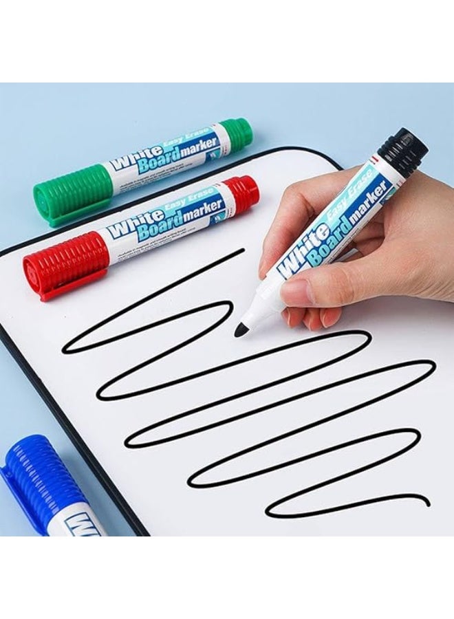 Erasable Whiteboard Marker Set with Eraser and Dust Cleaner, 4 Colors - Image 2