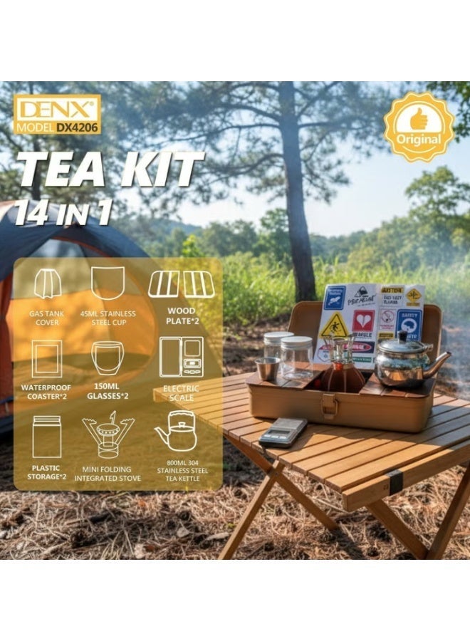 Denx DX4206 Tea Set, 14-in-1 Luxury Tea Set for Home and Travel - Image 3
