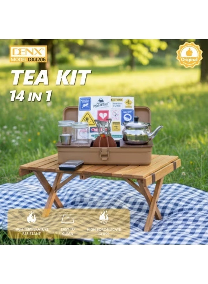 Denx DX4206 Tea Set, 14-in-1 Luxury Tea Set for Home and Travel - Image 2