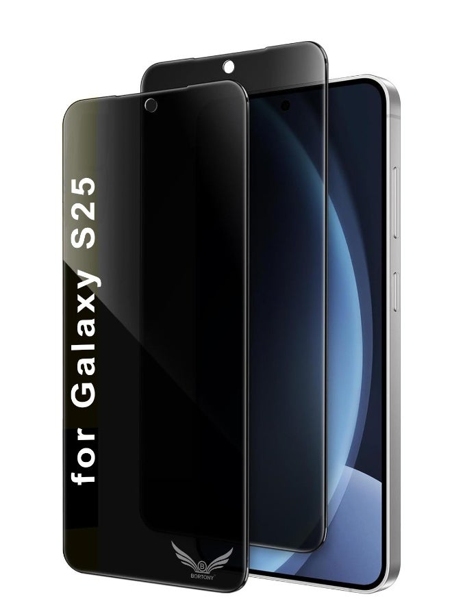 دوسالا زجاج حماية سامسونج جالاكسي S25 5G المضاد للتجسس مع دعم بصمة الأصبع، يتوافق مع عبوتين من الزجاج المقوى الخالي من الفقاعات لجهاز سامسونج جالاكسي S25 5G - Image 1