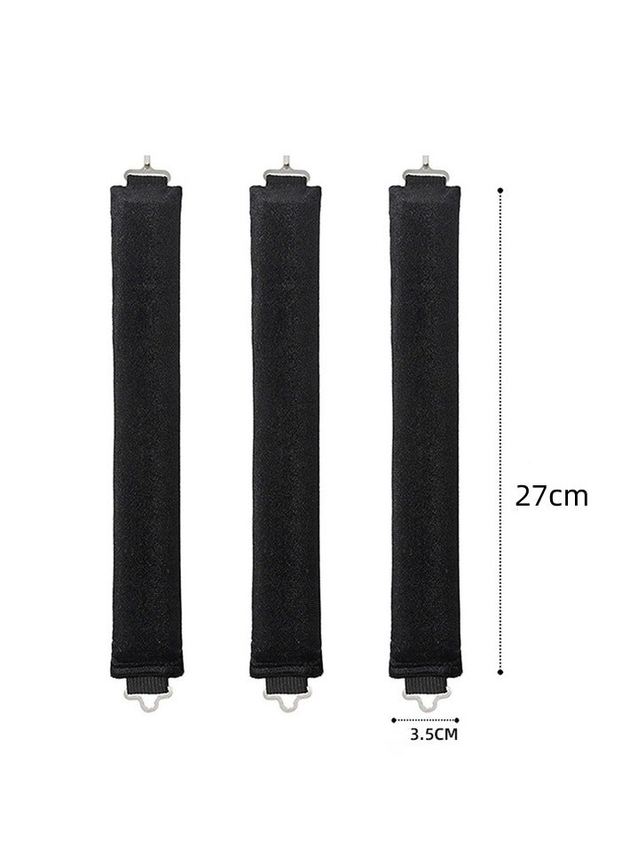 3 قطع من مكواة تجعيد الشعر بدون حرارة، قضبان مع خطاف، قضيب تجعيد بدون حرارة لجميع أنواع الشعر، مكواة تجعيد بدون حرارة للنوم بها، تجعيدات بدون حرارة طوال الليل لتجعيد الشعر (أسود) - Image 2