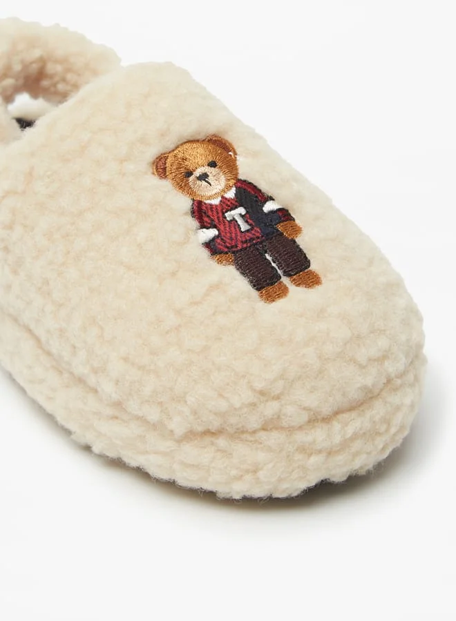 Cozy Boys Embroidered Slip-On Bedroom Slippers