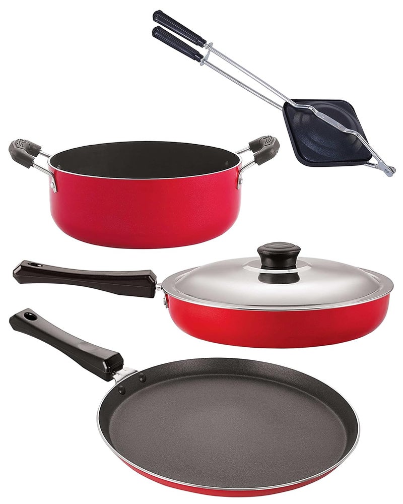 Nirlon Nirlon Non Stick Coated Dishwasher Safe Aluminium Kitchen Utencils Gift Set of 4 Pieces FT11_FP12_HT_CS24  - Image 1