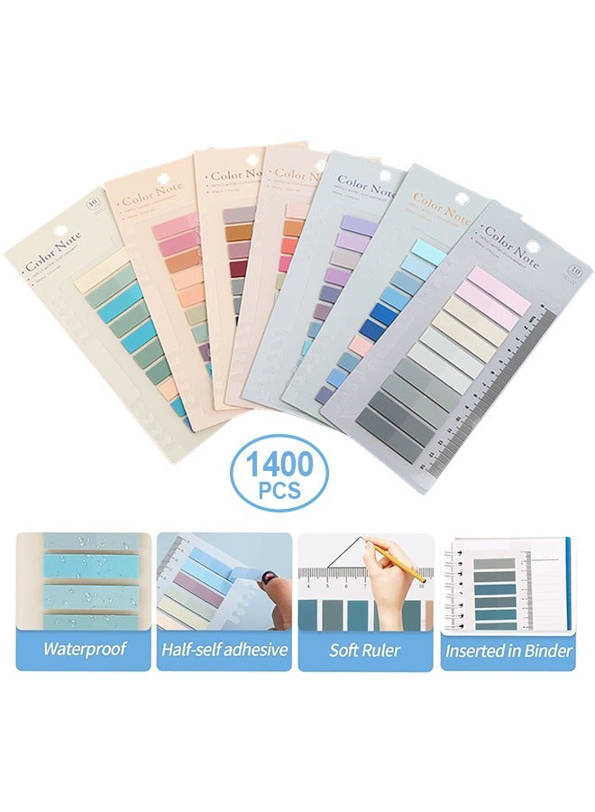 1400 Pcs Sticky Labels, 70 Colors, Convenience Stickers, Index Labels, Book Notes, writable Stickers, Translucent - Image 1