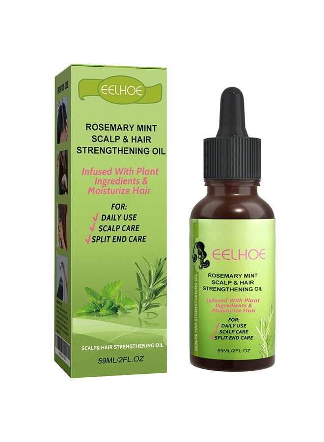 إيلهو روزماري النعناع فروة الرأس وزيت تقوية الشعر ، علاجات تساقط الشعر ، مساعدات ضد ترقق الشعر ، علاج إعادة نمو الشعر 59 مل - Image 1