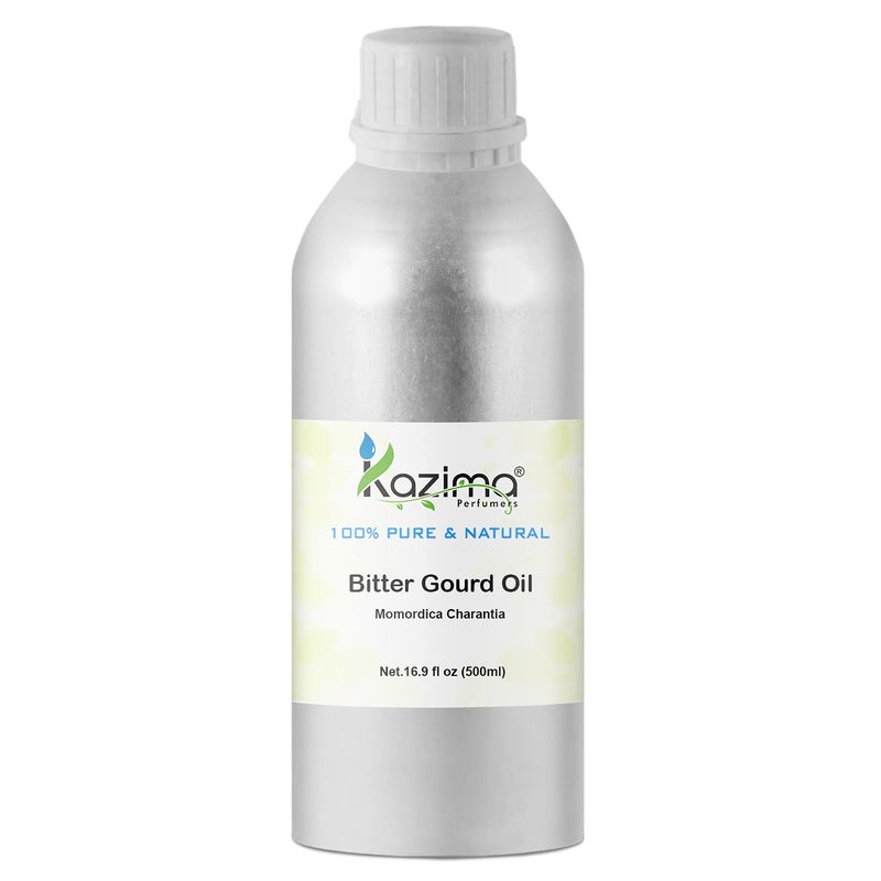 KAZIMA Bitter Gourd Cold Pressed Carrier Oil - 100% Pure Natural & Undiluted For Skin care & Hair care (500ml)