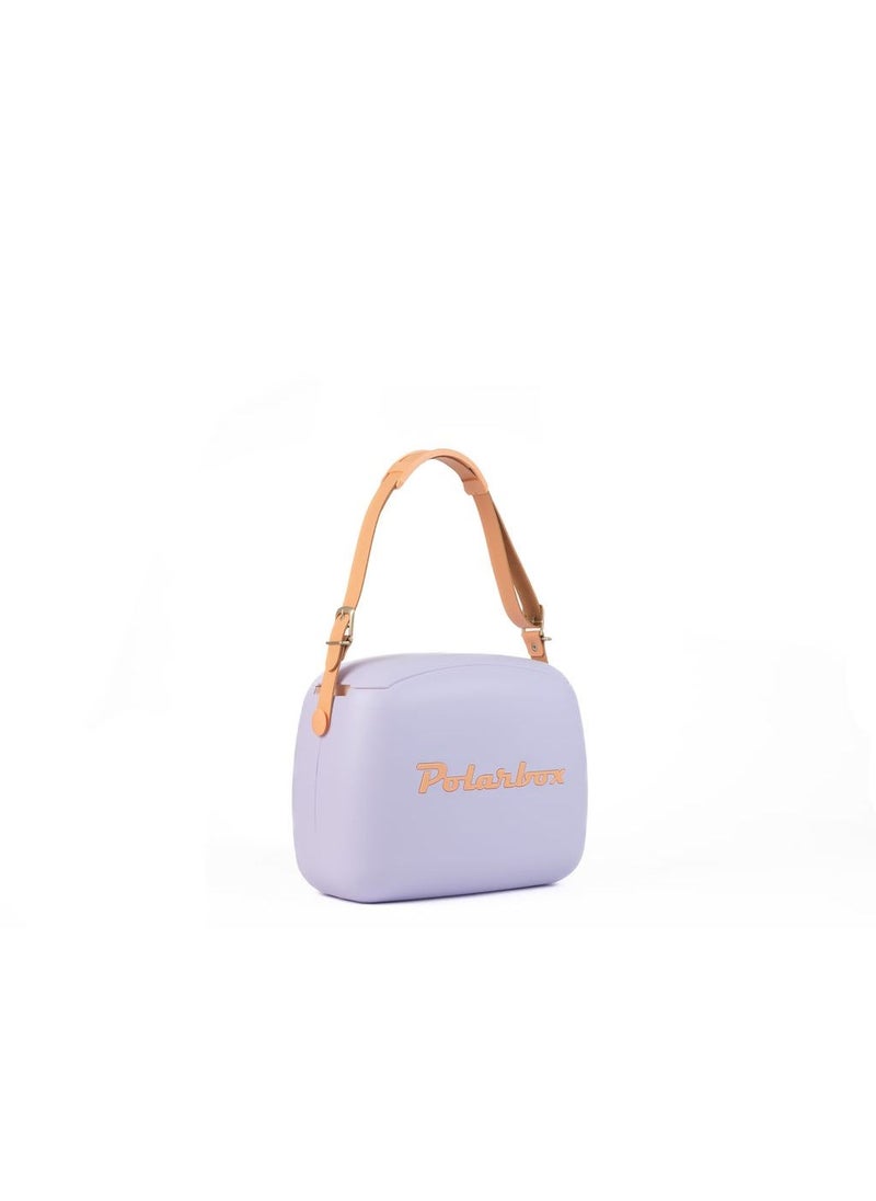 بولار بوكس بولر بوكس® حقيبة وجبة غداء حافظ للحرارة - للاستخدام الخارجي – سهل الحمل – للمشروبات والأكل – مزودة بعلبتين تخزين طعام صغيرة - شنطة لون بنفسجي/برتقالي مع حزام كتف جلد برتقالي - 6 لتر - Image 3