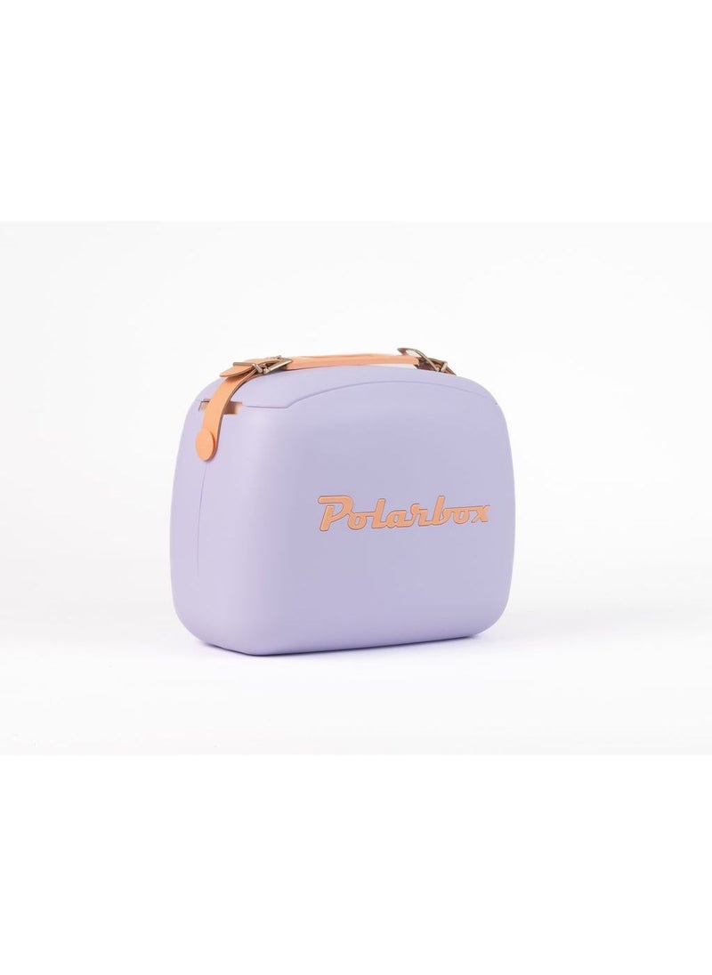 بولار بوكس بولر بوكس® حقيبة وجبة غداء حافظ للحرارة - للاستخدام الخارجي – سهل الحمل – للمشروبات والأكل – مزودة بعلبتين تخزين طعام صغيرة - شنطة لون بنفسجي/برتقالي مع حزام كتف جلد برتقالي - 6 لتر - Image 2