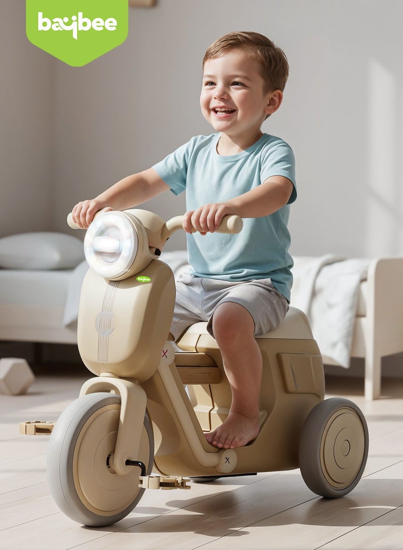 BAYBEE Baby Tricycle for Kids | Toddler Tricycle with Dazzling Music and Durable Sturdy frame & 3 Wheels Safe Design Kids Trikes | Baby Cycle Kids Cycle | Easy to Assemble | Baby Tricycle for Children 1.5 to 4 Years Boy Girl Beige - Image 1