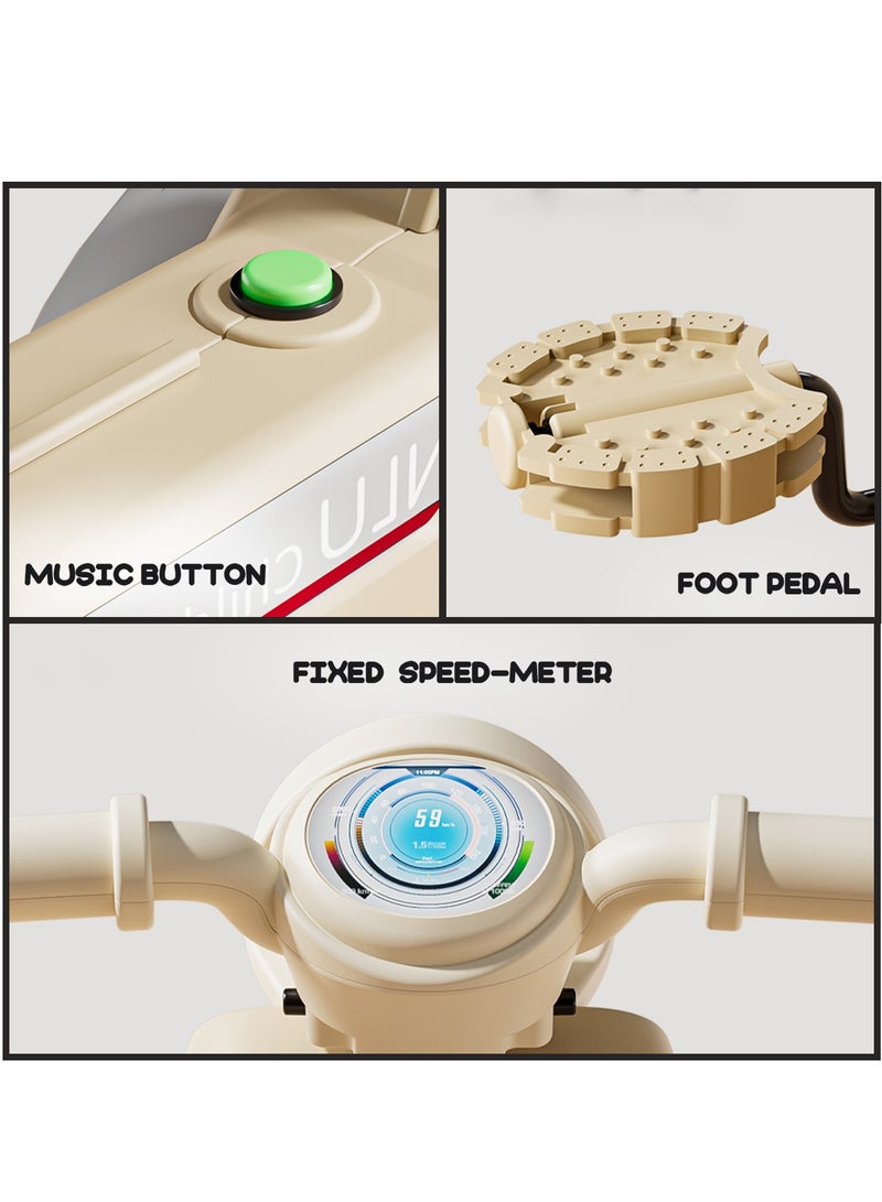 BAYBEE Baby Tricycle for Kids | Toddler Tricycle with Dazzling Music and Durable Sturdy frame & 3 Wheels Safe Design Kids Trikes | Baby Cycle Kids Cycle | Easy to Assemble | Baby Tricycle for Children 1.5 to 4 Years Boy Girl Beige - Image 3