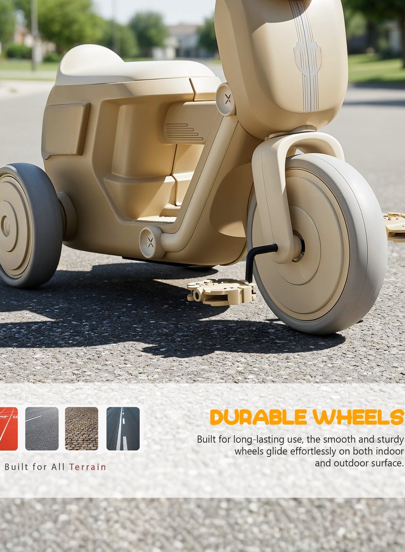 BAYBEE Baby Tricycle for Kids | Toddler Tricycle with Dazzling Music and Durable Sturdy frame & 3 Wheels Safe Design Kids Trikes | Baby Cycle Kids Cycle | Easy to Assemble | Baby Tricycle for Children 1.5 to 4 Years Boy Girl Beige - Image 5