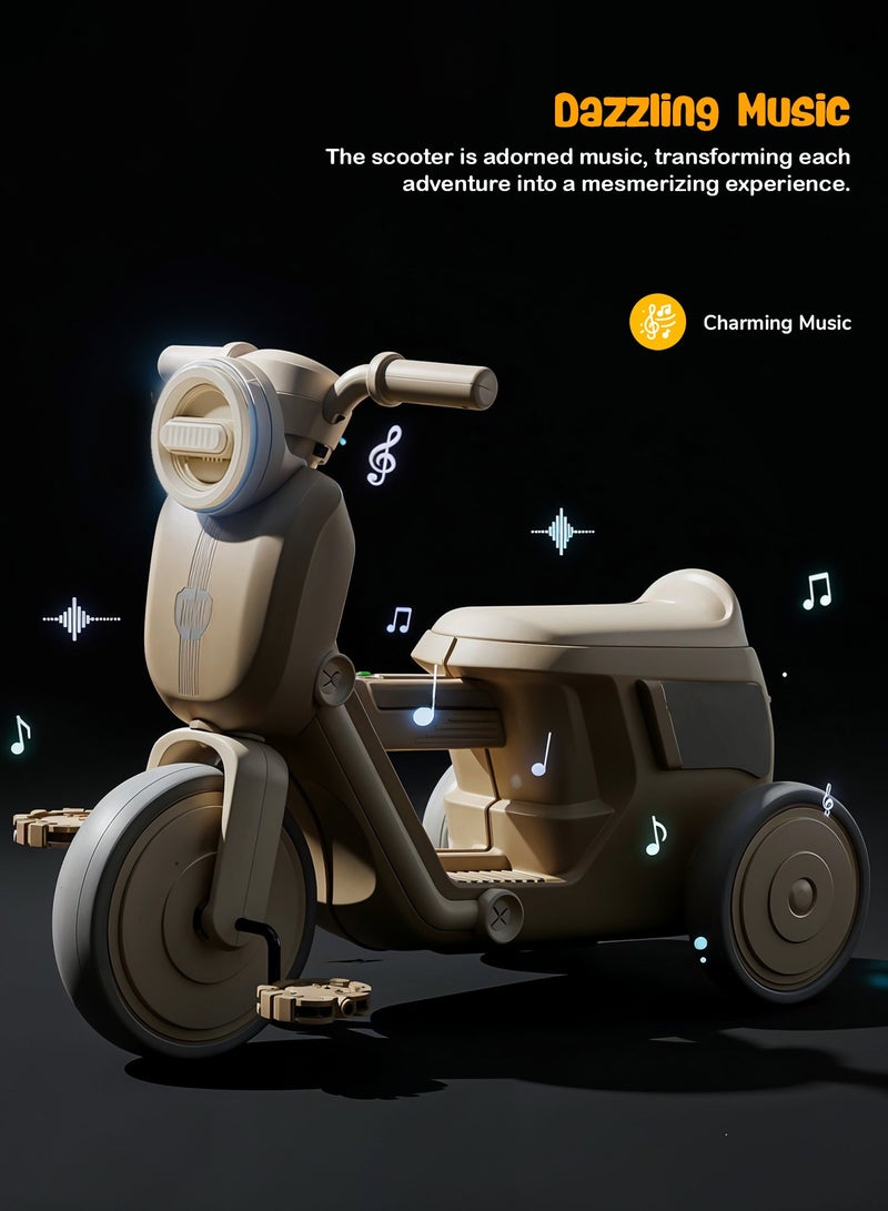 BAYBEE Baby Tricycle for Kids | Toddler Tricycle with Dazzling Music and Durable Sturdy frame & 3 Wheels Safe Design Kids Trikes | Baby Cycle Kids Cycle | Easy to Assemble | Baby Tricycle for Children 1.5 to 4 Years Boy Girl Beige - Image 2