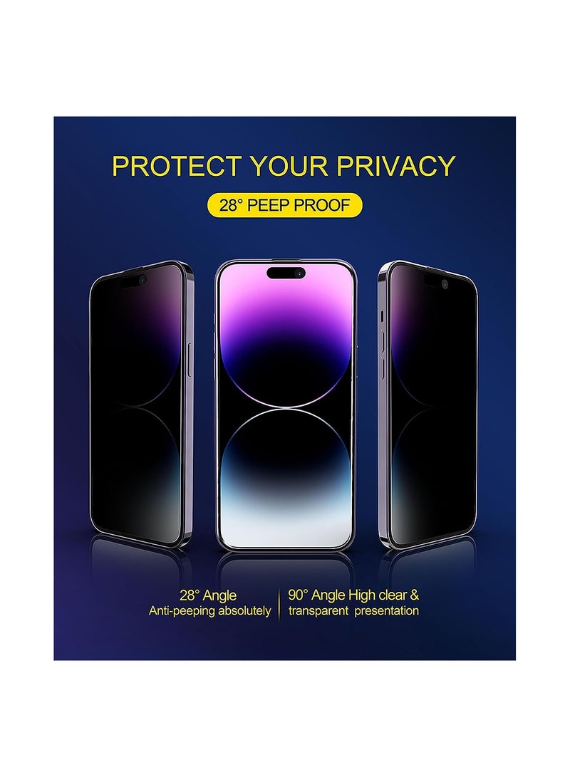 أجيال الخصوصية [عبوة من قطعتين] iPhone 13 PRO MAX / 14 PLUS [زجاج مقوى للخصوصية] واقي شاشة بمحاذاة تلقائية، حماية المستشعر، Easykit، مضاد لبصمات الأصابع - iPhone 14 PLUS - Image 2