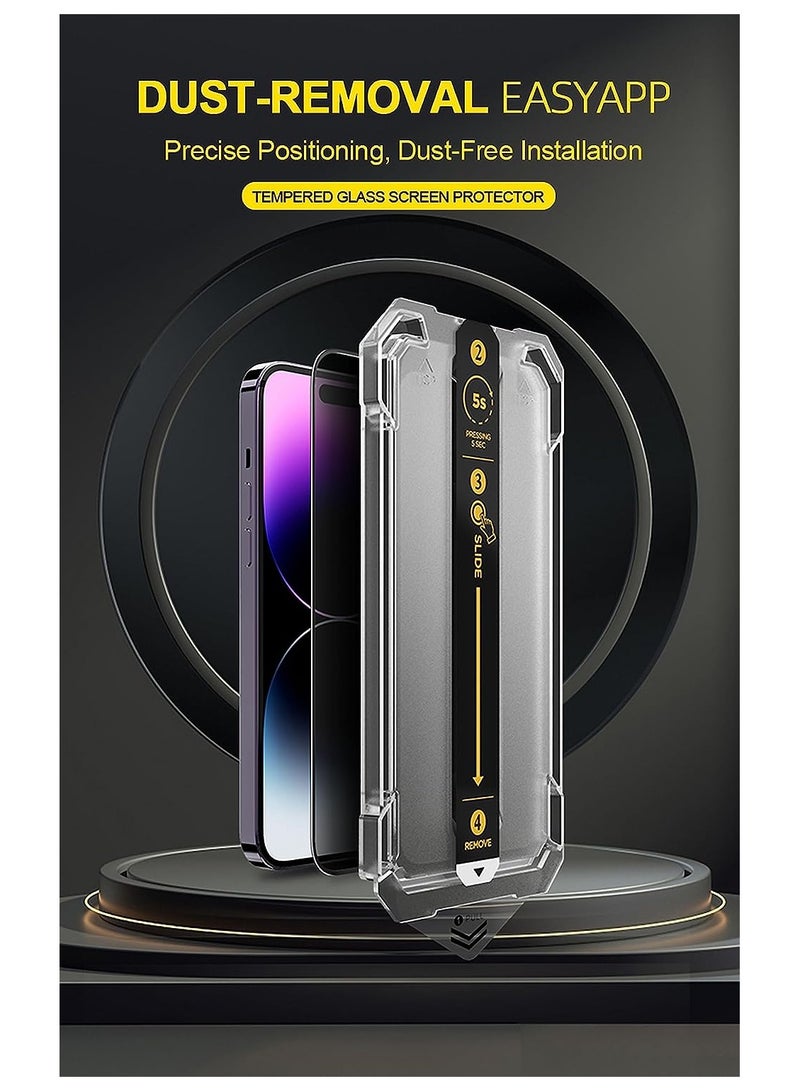 أجيال الخصوصية [عبوة من قطعتين] iPhone 13 PRO MAX / 14 PLUS [زجاج مقوى للخصوصية] واقي شاشة بمحاذاة تلقائية، حماية المستشعر، Easykit، مضاد لبصمات الأصابع - iPhone 14 PLUS - Image 3