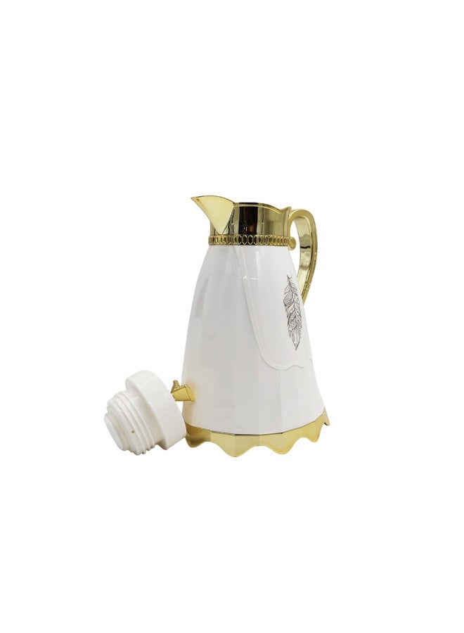 IDEAL PACK Luxury Arabic Coffee Thermos Flask – Elegant White & Gold Vacuum Insulated - Image 4