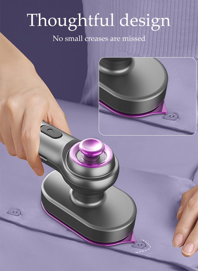 DUNISO Mini Handheld Steam Iron Portable 90° Rotating Handle Handheld Garment Steamer with Non-stick Soleplate Fast Heat Up Soleplat 2-in-1 Dry and Wet Ironing Handheld Hanging Ironing Machine for Home and Travel - Image 2