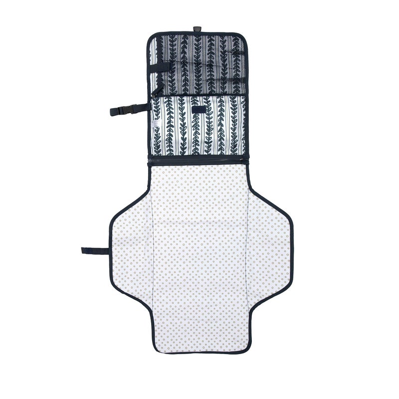 Nuby Portable Baby Changing Pad Station, Quick Wipe Clean Changing Mat with Built-in Pillow, Stripes Print - Image 5