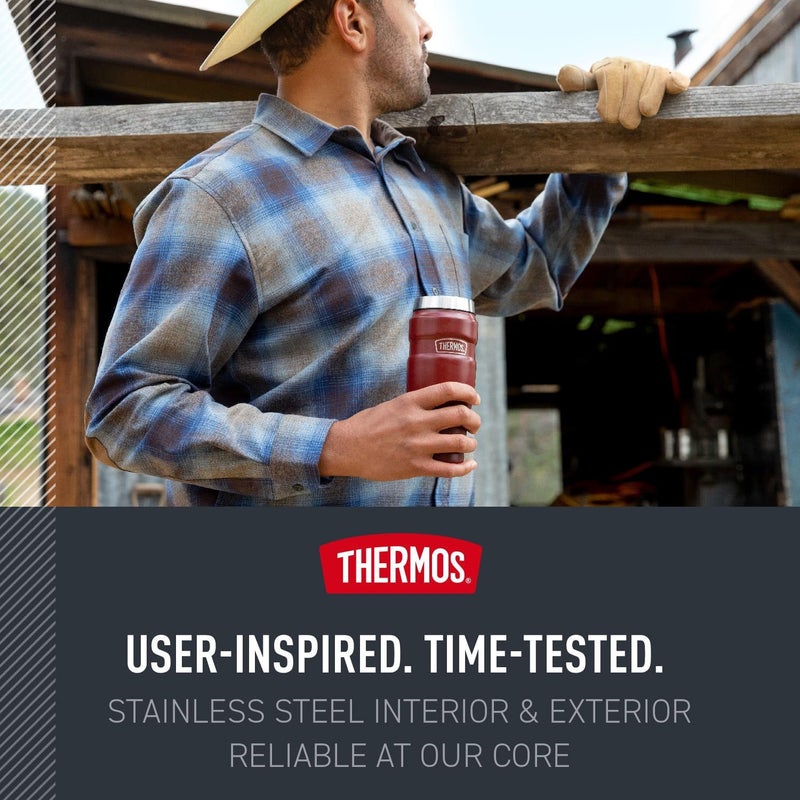 THERMOS كوب تيرموس من الفولاذ المقاوم للصدأ معزول بالفراغ 470 مل، SK1005MS، كوب سفر، كوب معزول، كوب مع مقبض - Image 5