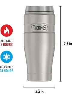 THERMOS THERMOS STAINLESS STEEL VACUUM INSULATED STEEL TUMBLER 470 ML, SK1005MS, TRAVEL TUMBLER, INSULATED CUP, TUMBLER WITH HANDLE  - Image 3