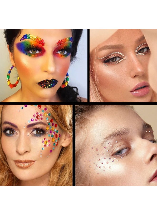 BELLEBOOST Flat Back Rhinestone Kits Colorful Rhinestones+Crystal Ab&Transparent White Gems With Quick Dry Makeup Glue+Picker Pencil+Tweezer For Nail Art And Face Makeup  - Image 5
