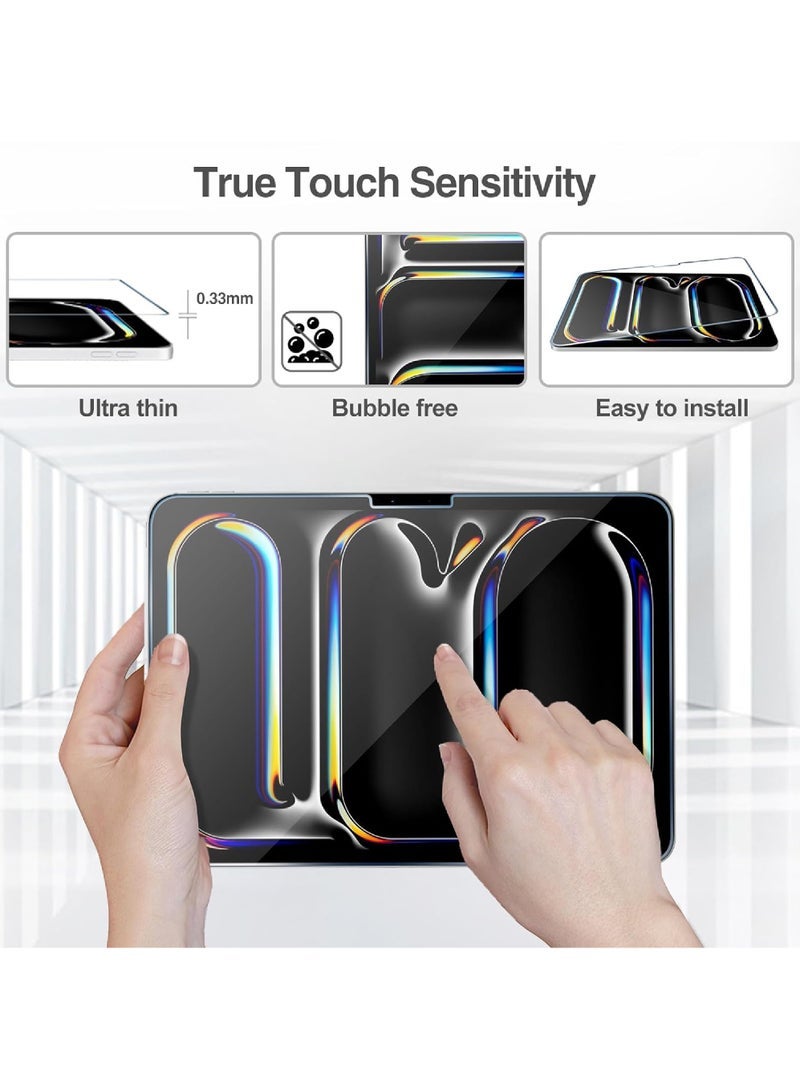 Captaintech 2-Pack Tempered Glass Screen Protector for iPad Pro 11 M4 (2024) - Compatible with A2836/A2837/A3006 Models - Ultra HD Clear ProCase Film - Image 4