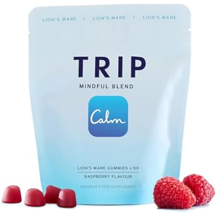 TRIP Lion’s Mane Gummies with 2000mg Lion’s Mane Mushrooms Extract Per Serving, Vegan, Naturally Flavored On the Go Chewable Gummy, Delicious Raspberry Flavor, 1 Bag, 60 Count - Image 1