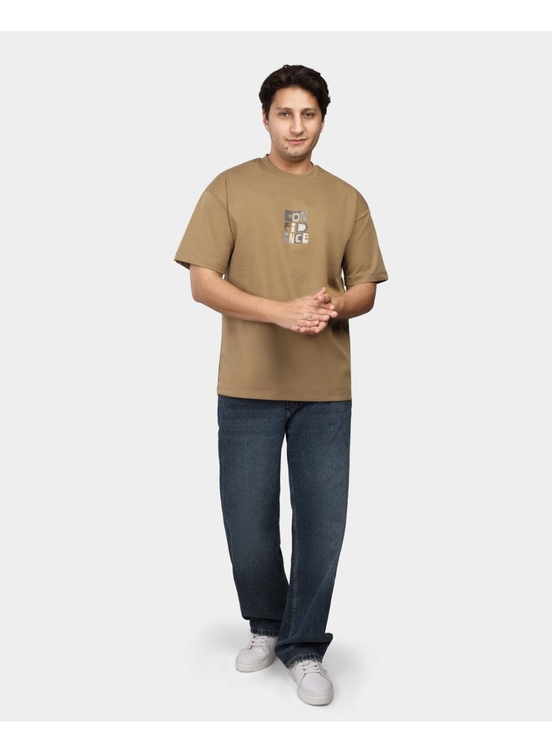 TORINESE "Confidence" Urban Statement Chestnut Oversize Tee - Image 2