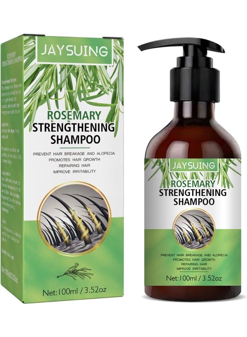 JAYSUING Strengthening Rosemary Shampoo for Hair Repair and Scalp Care 100ml Helps combat hair thinning, strengthens roots, revitalizes scalp, improves elasticity, and enhances overall hair texture while providing gentle cleansing and nourishment for everyday hair care routine. - Image 1