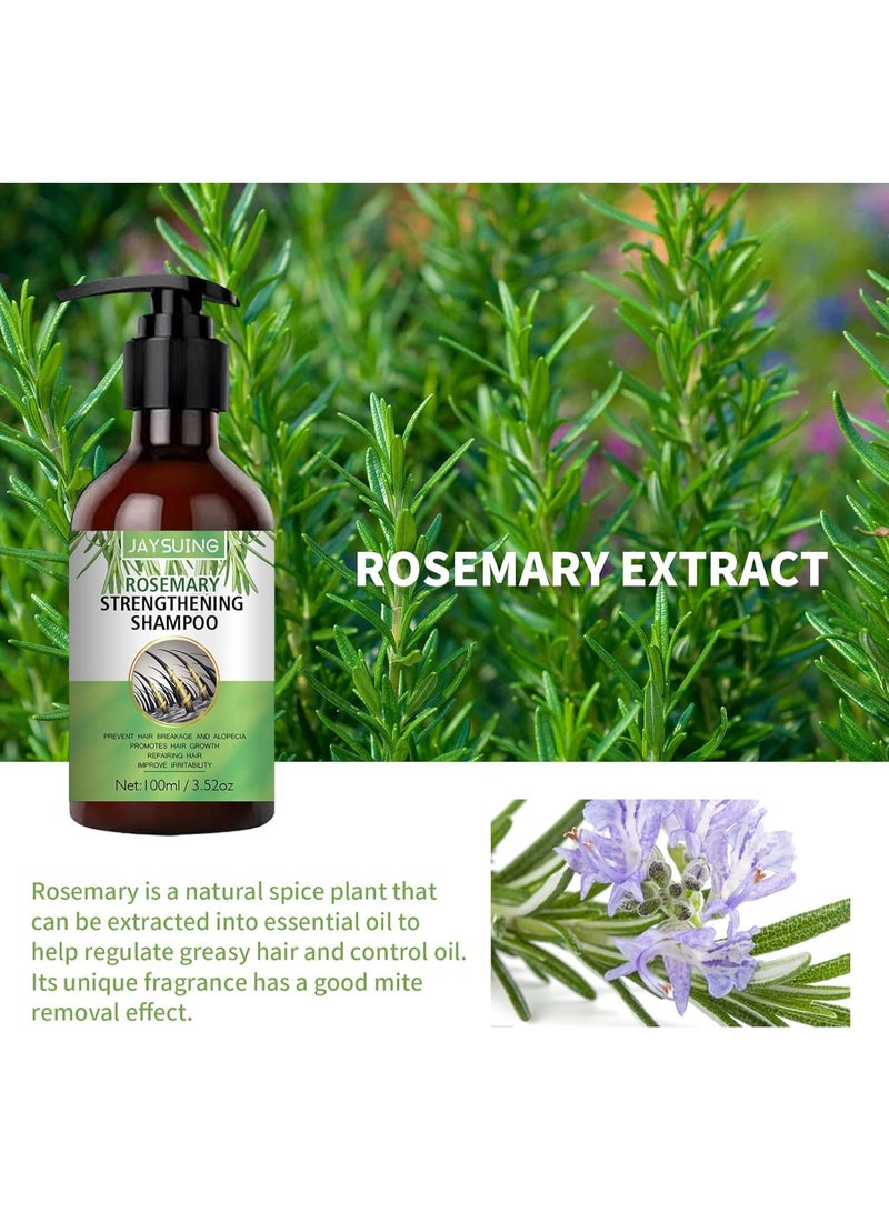 JAYSUING Strengthening Rosemary Shampoo for Hair Repair and Scalp Care 100ml Helps combat hair thinning, strengthens roots, revitalizes scalp, improves elasticity, and enhances overall hair texture while providing gentle cleansing and nourishment for everyday hair care routine. - Image 2