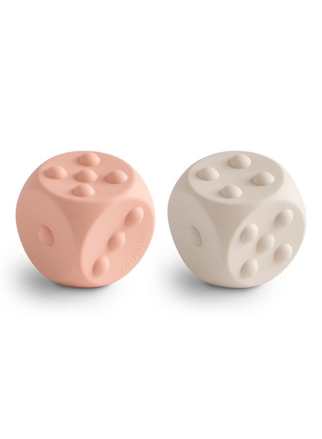 mushie Silicone Dice Press Toy | Baby Sensory Play for 10+ Months (Blush/Shifting Sand) - Image 1