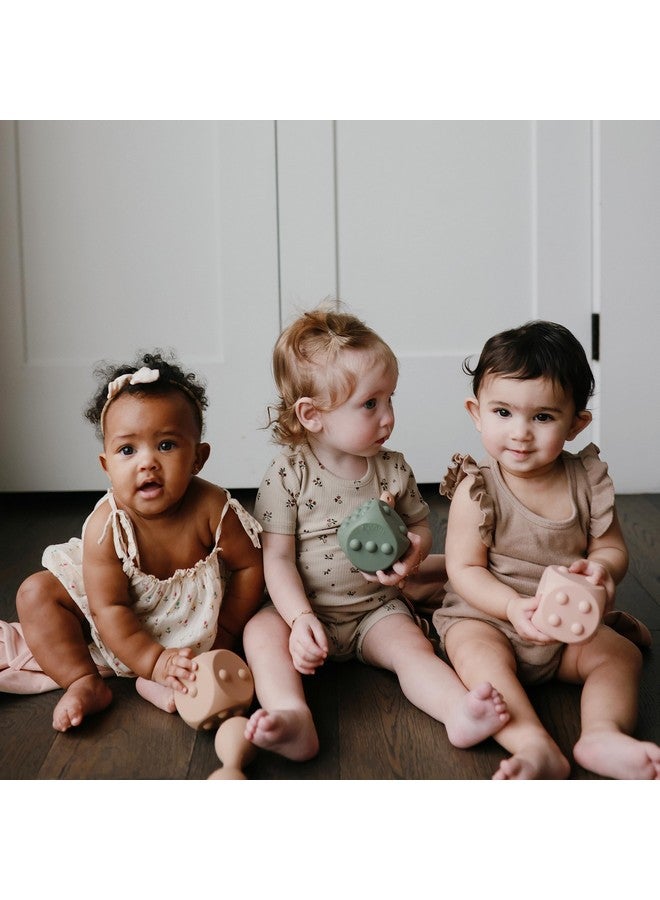 mushie Silicone Dice Press Toy | Baby Sensory Play for 10+ Months (Blush/Shifting Sand) - Image 3