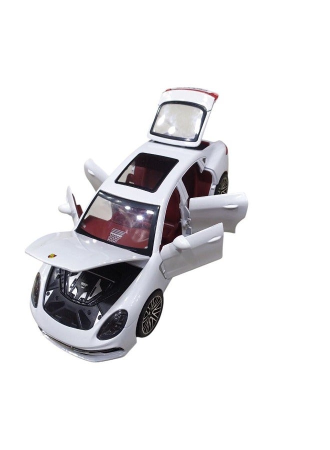1:24 Porsche Palamella Diecast Metal Car Model Sound and Lights - Openable Doors & Hood & Trunk, Gift for Kids & Adults (White)  - Image 3