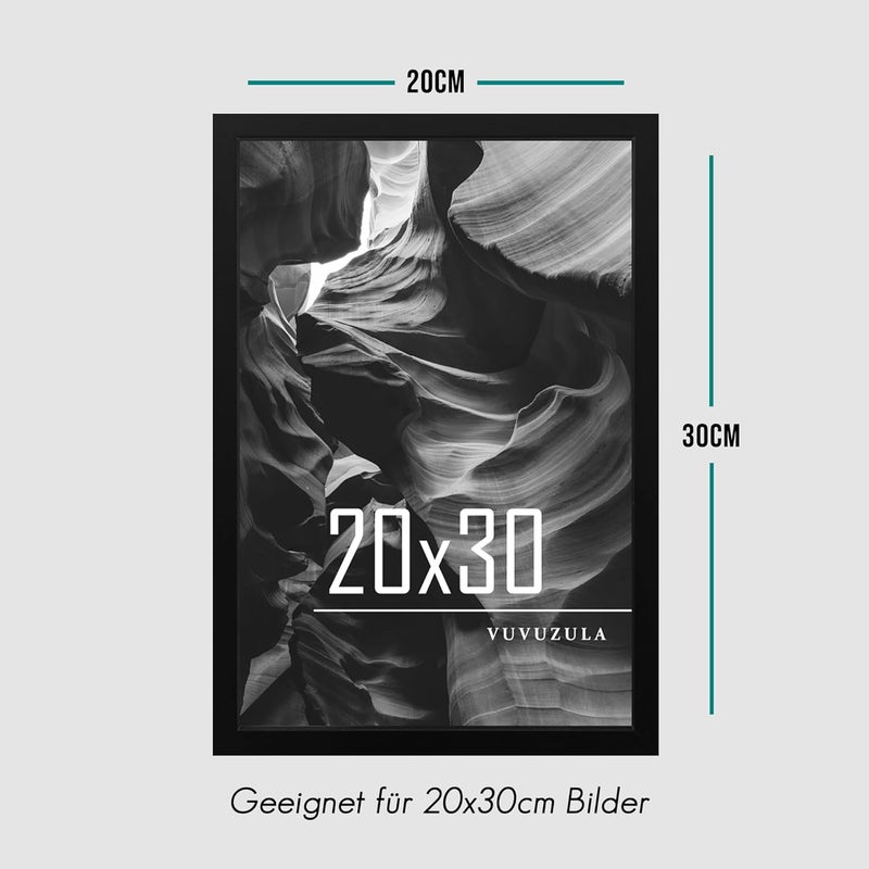 مجموعة من 3 أطر صور VUVUZULA، مقاس 20 × 30 سم، خشب أسود، إطار مصنوع من MDF - Image 3