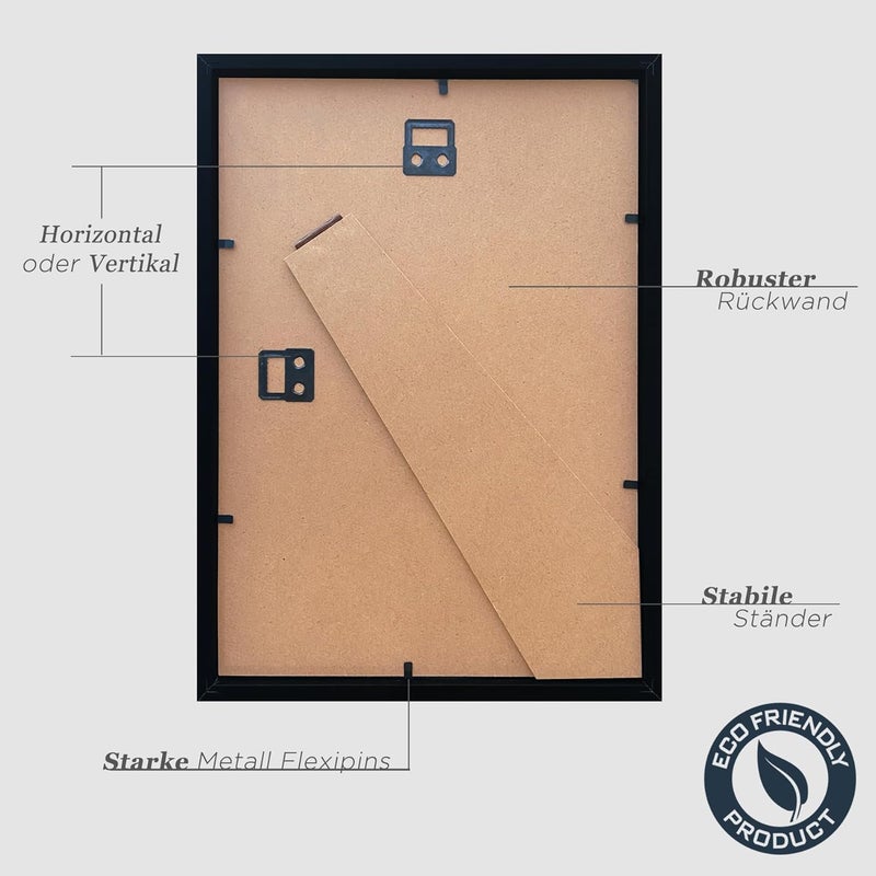 مجموعة من 3 أطر صور VUVUZULA، مقاس 20 × 30 سم، خشب أسود، إطار مصنوع من MDF - Image 4