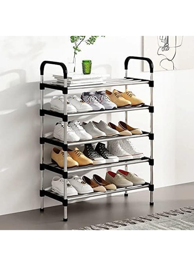 SKY-TOUCH - 5 Tier Shoe Rack Organizer,Adjustable Shoe Shelf Storage Organizer,Shoe Storage Cabinet for Entryway,Hallway,Bedroom ,Shoe Stand,Shoe Shelf,Show Rack,Black - Image 1