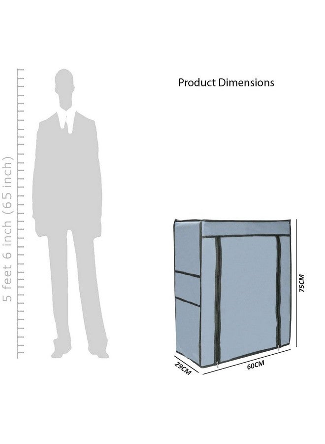 FLIPZON | 4 Shelves Baby Foldable Wardrobe | Non-Woven Fabric Shelves | Grey - Image 2